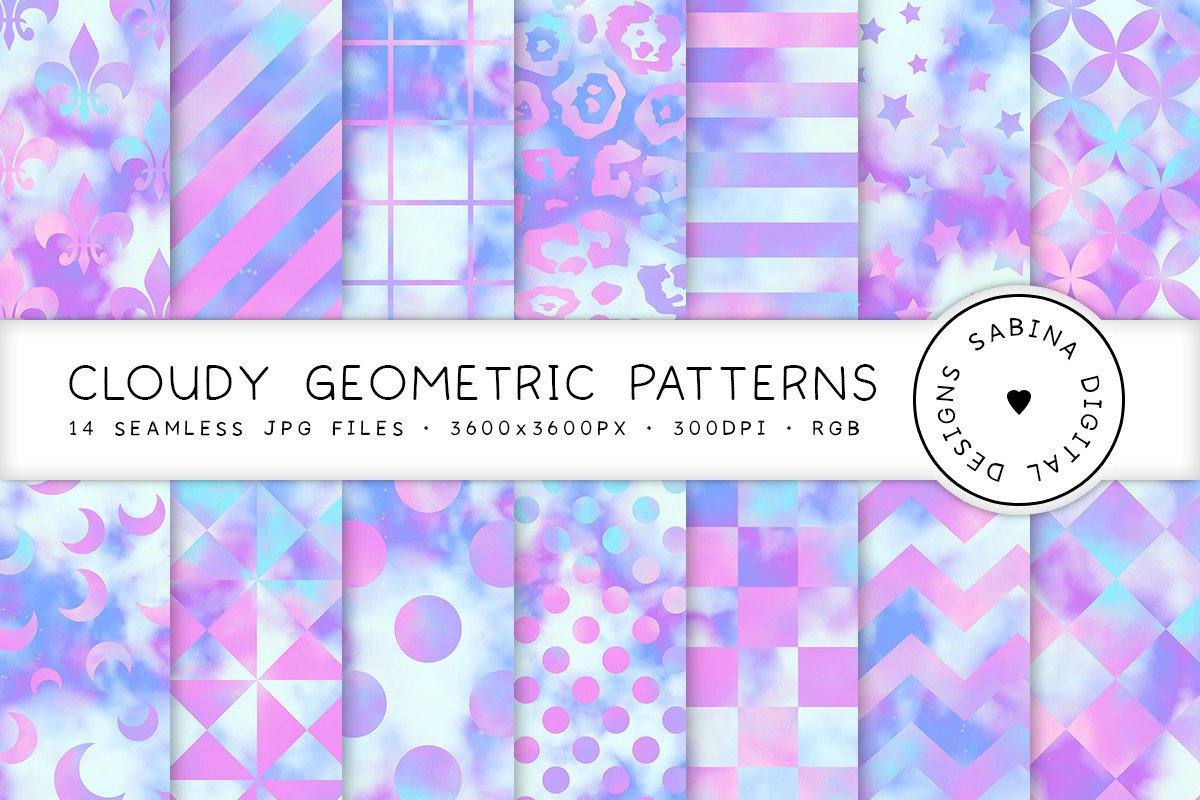 Aesthetic Clouds Geometric Patterns