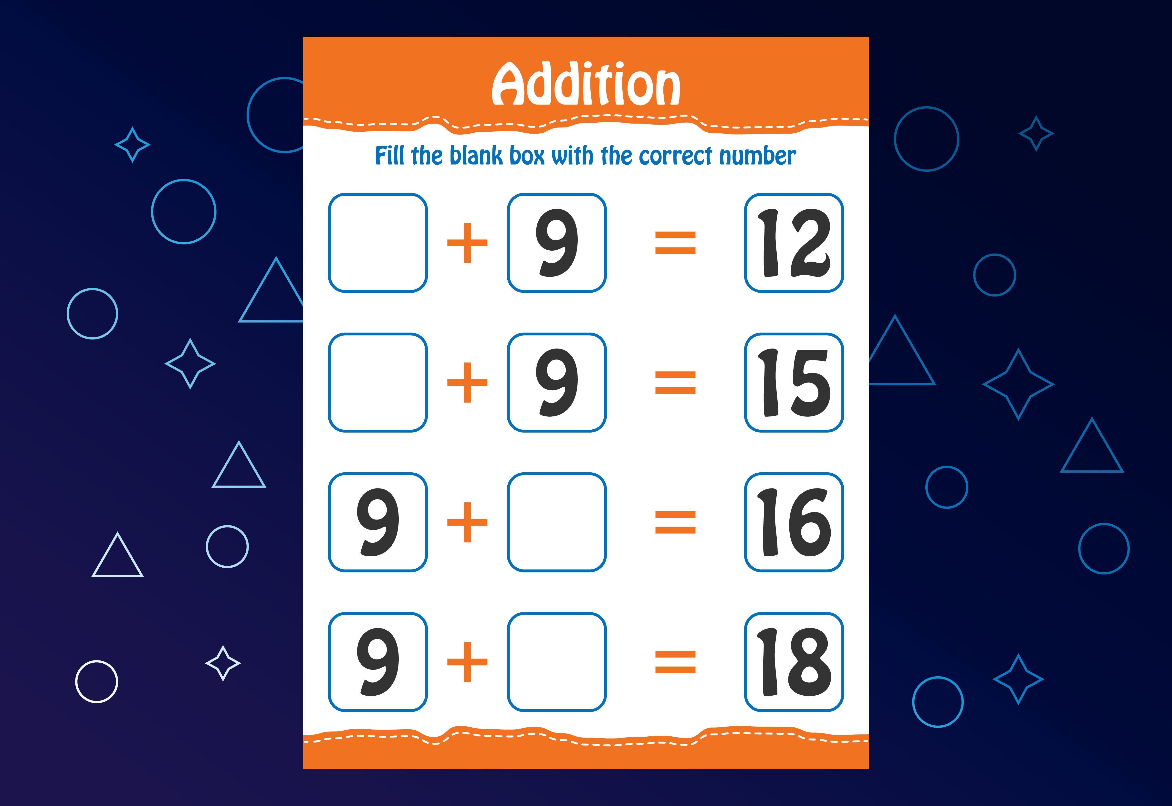Basic Math Addition for Kids. Graphic by makhondesign · Creative Fabrica