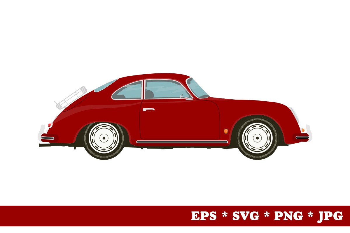 Cartoon Vintage Sports Car.