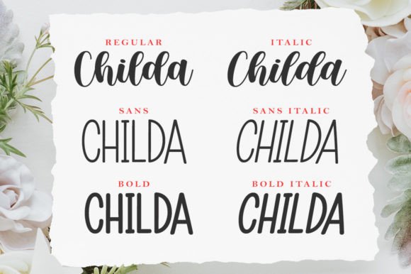 Childa Duo Font PNG with transparent background - Preview 6