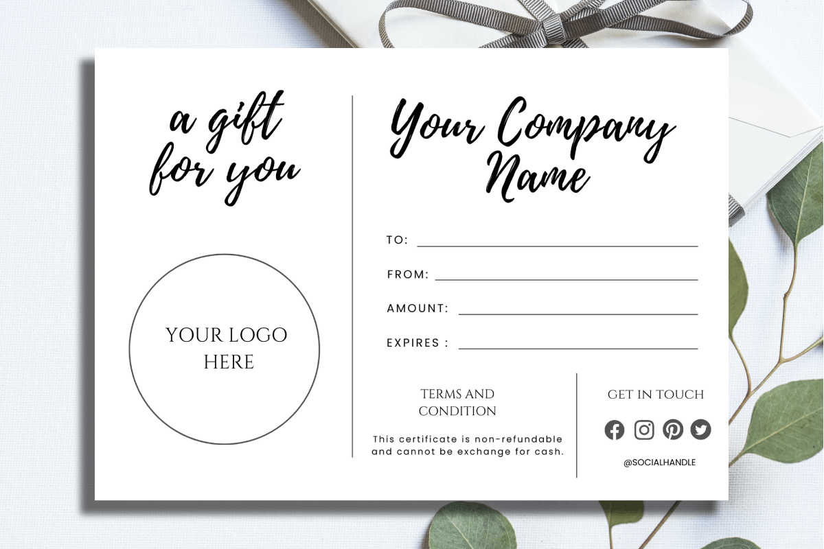 Editable Canva Gift Card for Customers