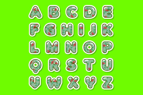 Floral Vines Font PNG with transparent background - Preview 1