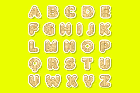 Gold Leaf Font PNG with transparent background - Preview 1