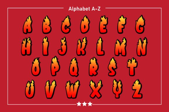 Hot Fire Font PNG with transparent background - Preview 1