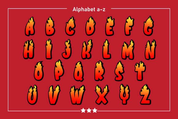 Hot Fire Font PNG with transparent background - Preview 2