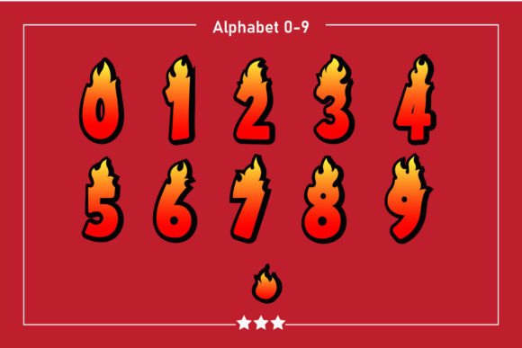 Hot Fire Font PNG with transparent background - Preview 3