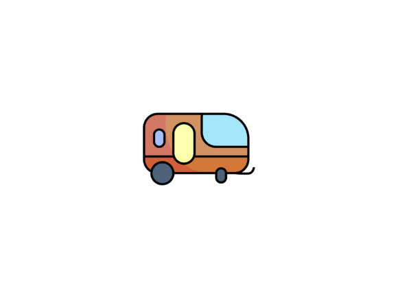 Icon Holiday Campvan Vector