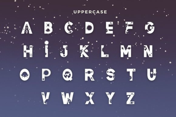 Planet Space Font PNG with transparent background - Preview 1