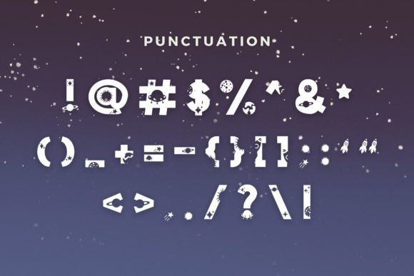 Planet Space Font PNG with transparent background - Preview 4