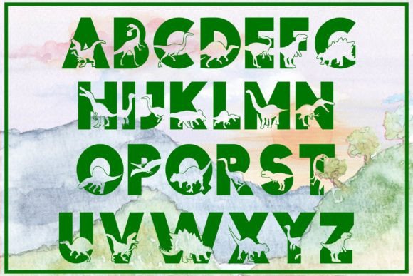 Dinosaur Park Font PNG with transparent background - Preview 1