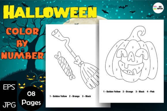 Halloween Color by Number Pages