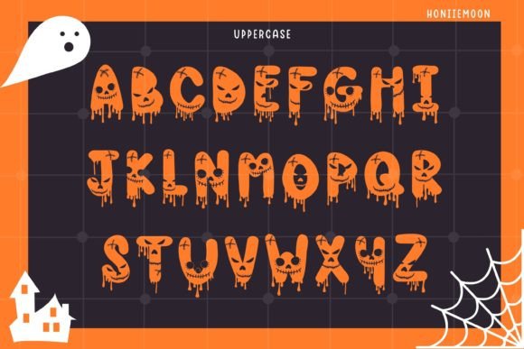 Halloween Face Font PNG with transparent background - Preview 1