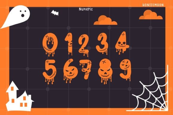 Halloween Face Font PNG with transparent background - Preview 3