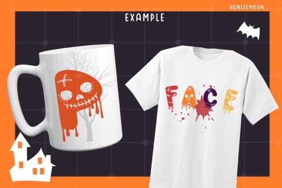 Halloween Face Font PNG with transparent background - Preview 6