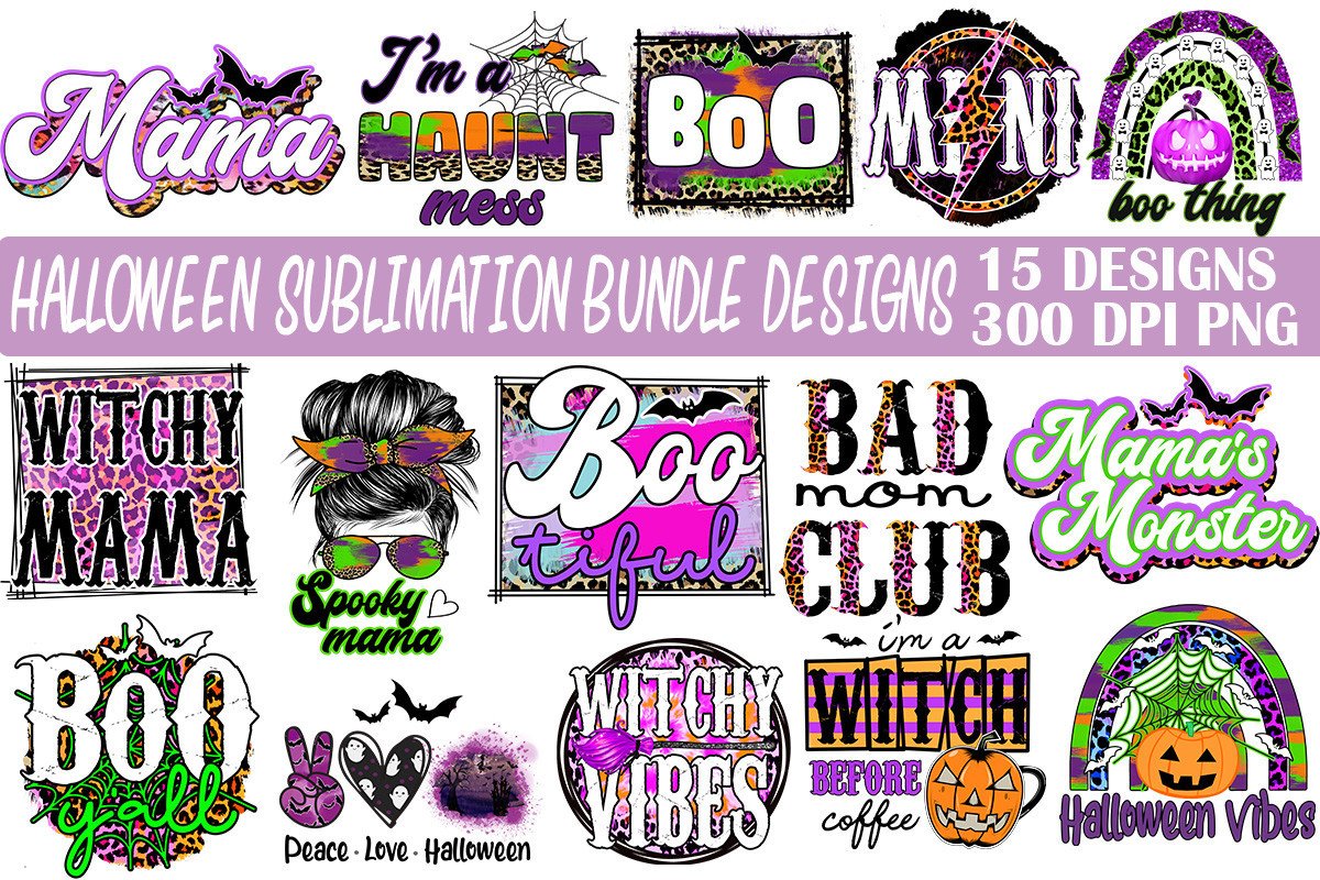 Halloween Sublimation Bundle Designs Graphic by NGCraftsGifts ...