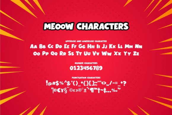 Meeow Font PNG with transparent background - Preview 3