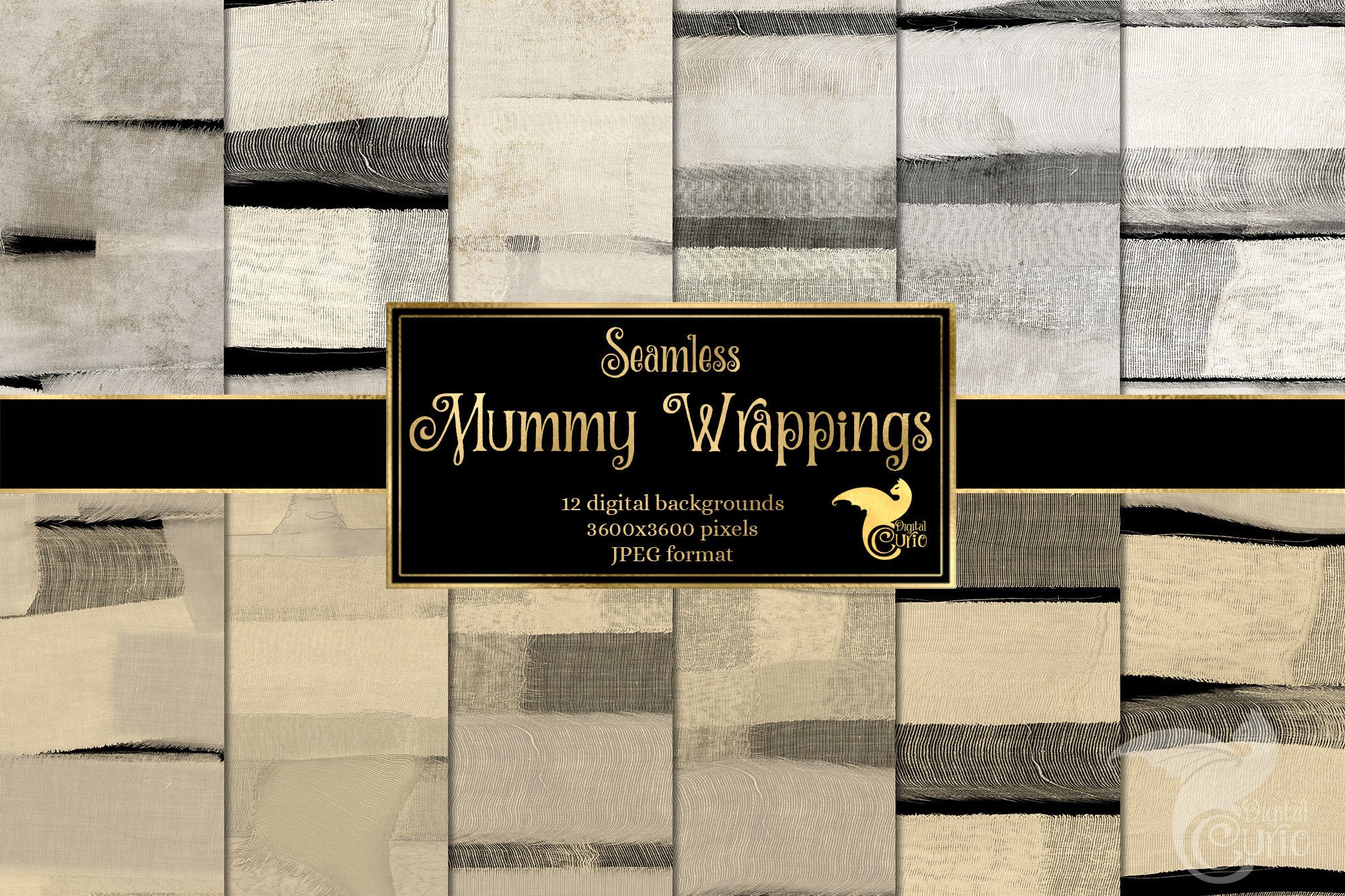 Mummy Wrapping Digital Paper