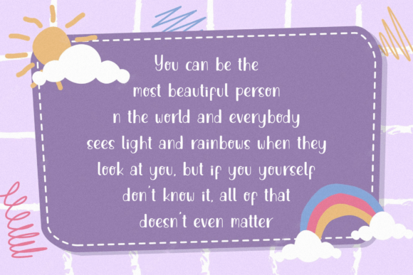 Rainbow Sunshine Font PNG with transparent background - Preview 3