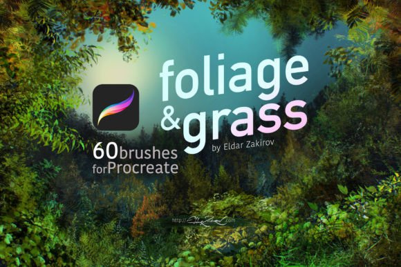 60 Foliage & Grass Brushes for Procreate Graphic Brushes By Ldarro