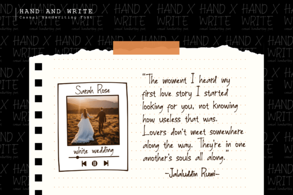 Hand and Write Font PNG with transparent background - Preview 1