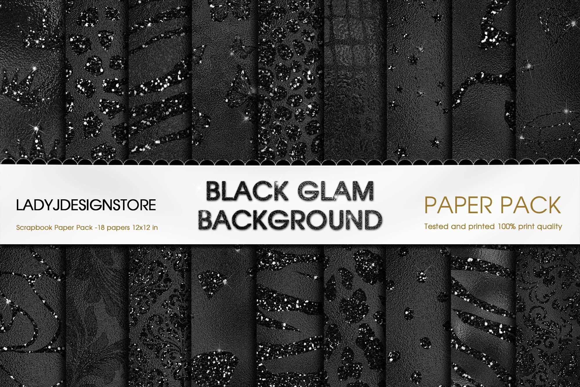Luxury Glam Black Digital Paper