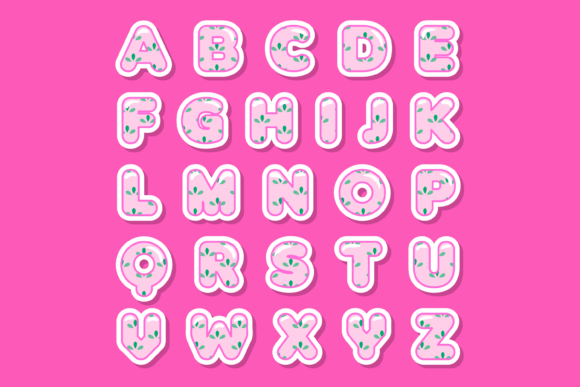 Petal Pink Font PNG with transparent background - Preview 1