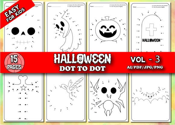 Halloween Dot To Dot for Kids Vol - 3