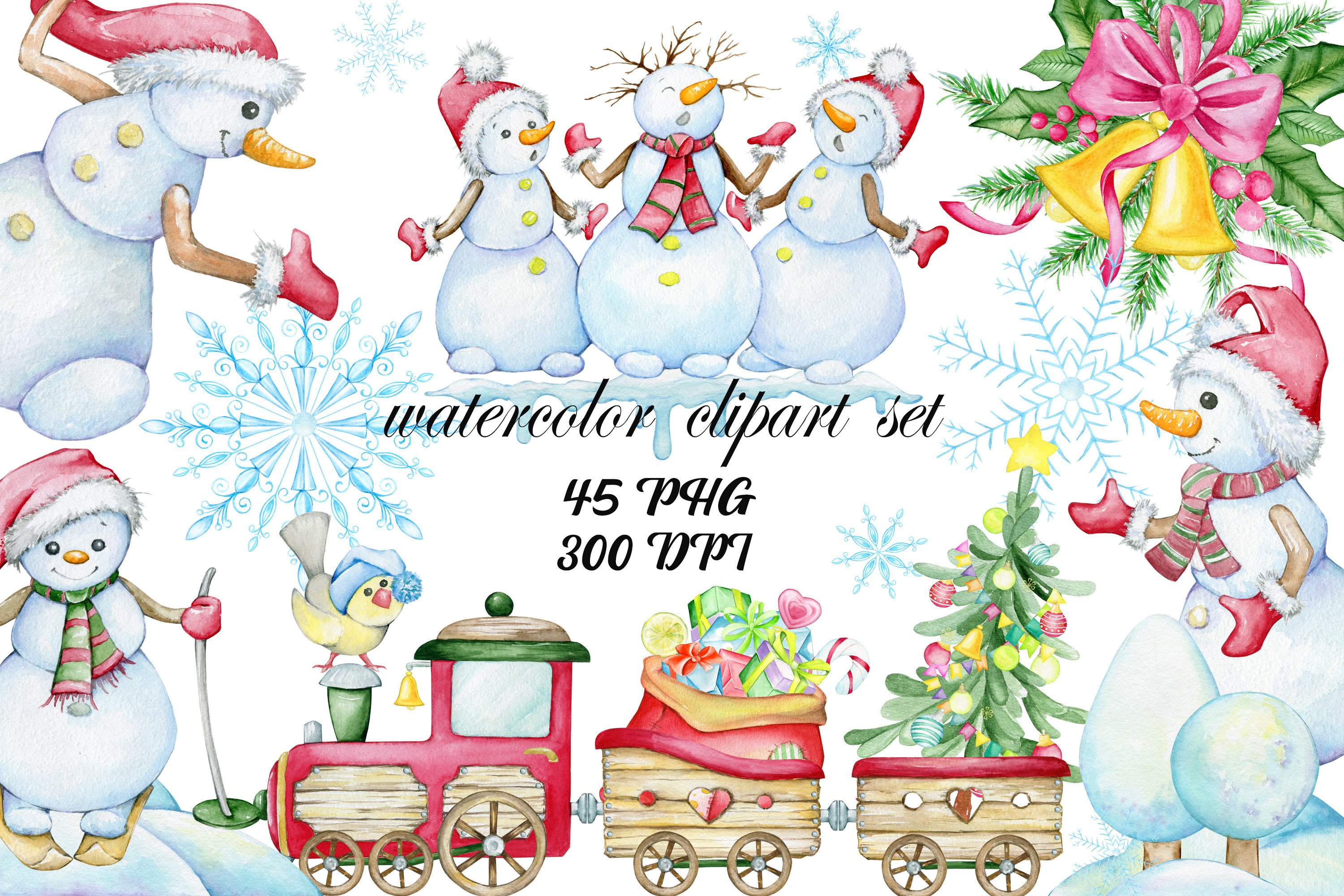 Watercolor Snowman Clipart Christmas Cli Graphic by lia.lait1111g ...