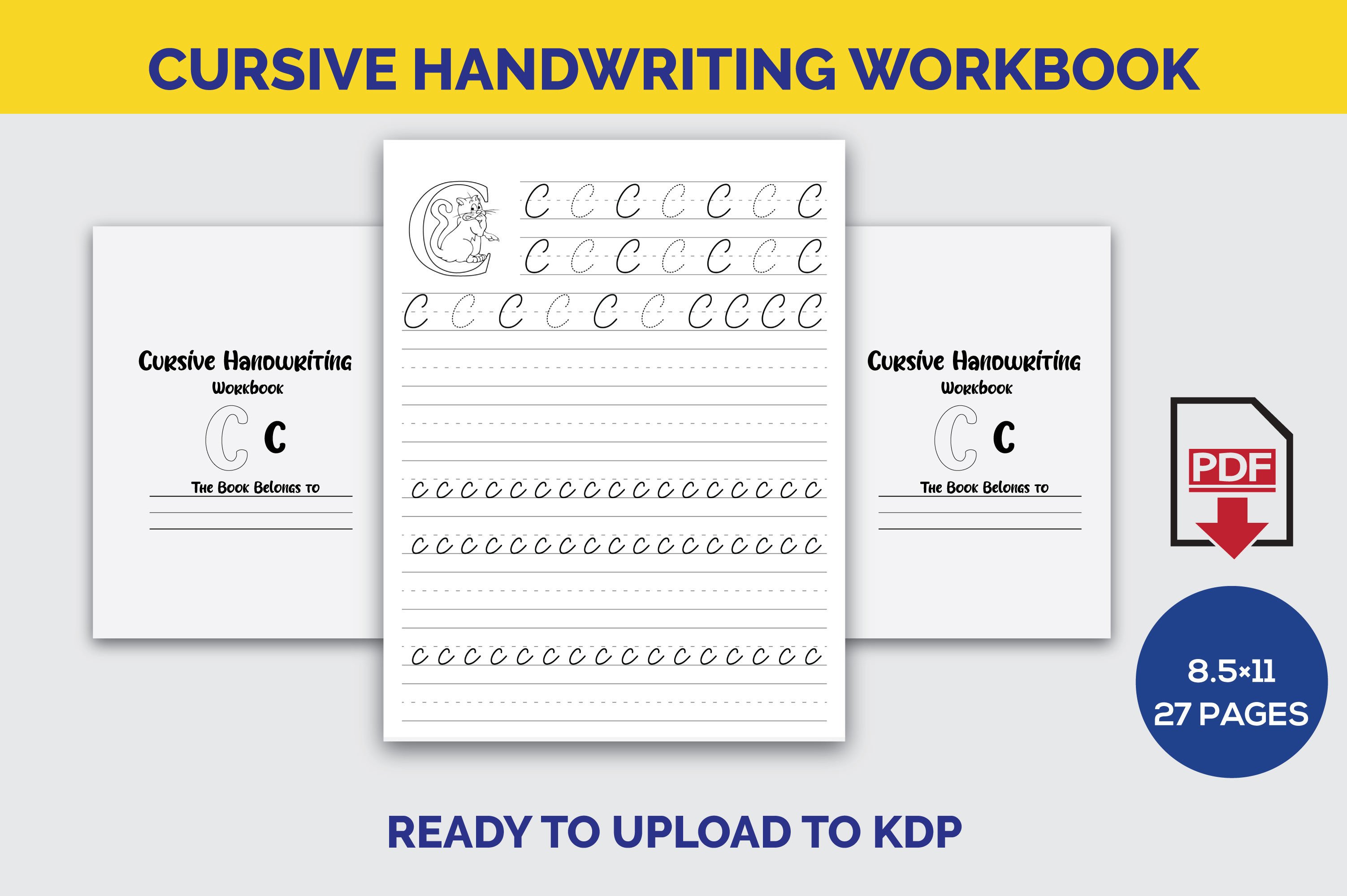 Cursive Handwriting Workbook for KDP Graphic by kulsumbegum76 ...