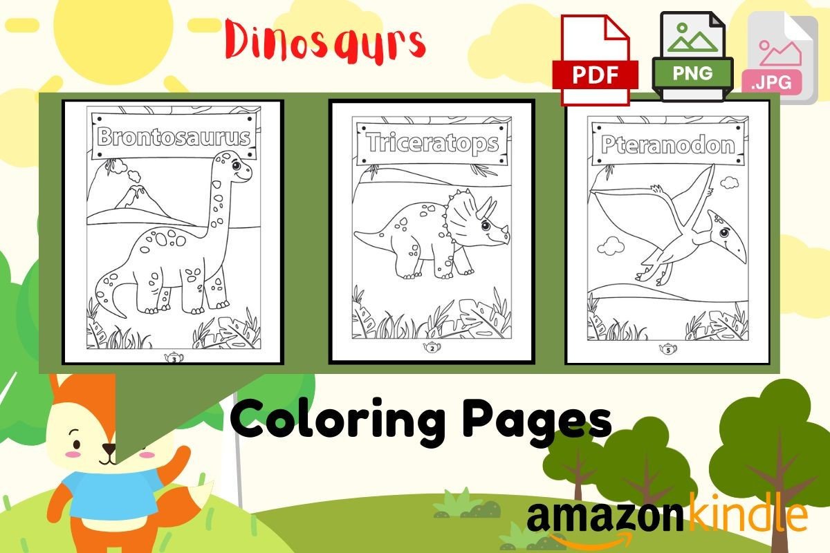 Dinosaur Coloring Book Graphic by SUPER KDP · Creative Fabrica