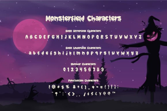 Monsterfield Font PNG with transparent background - Preview 2