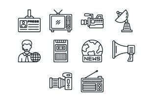 10 Journalism Outline Icons Bundle