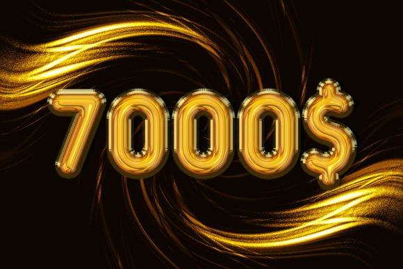 7000 Dollar Number 3d Gold Sale Symbol Graphic by Ju Design 
