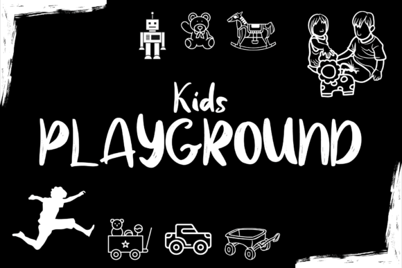 Black Stamp Font PNG with transparent background - Preview 4