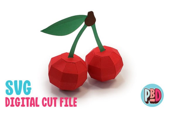 Cherries Shapes 3D SVG Craft By paperbeatsdynamite