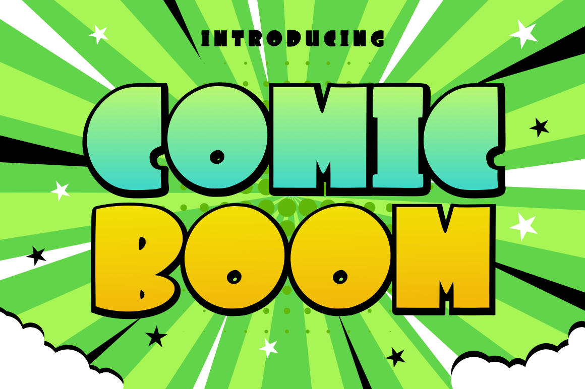 Comic Boom preview, explosive comic sound-effect display font