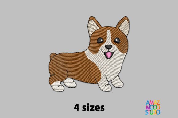 Cute corgi dog SVG embroidery style design for funny tees mugs and sublimation