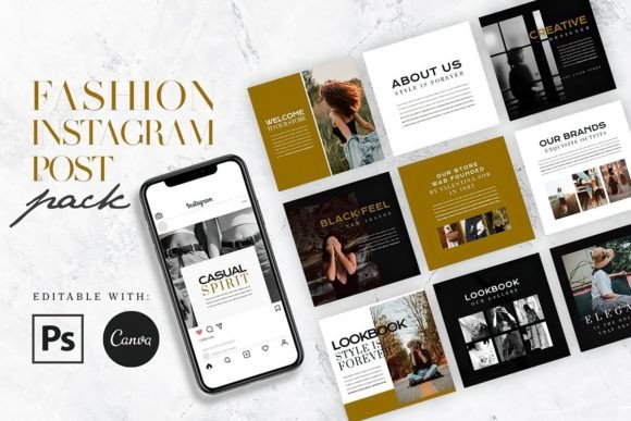 Fashion Instagram Post Pack Graphics