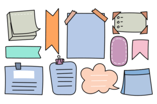 Hand Drawn Note Paper Doodle Set. Sticky Graphic by 2qnah · Creative ...