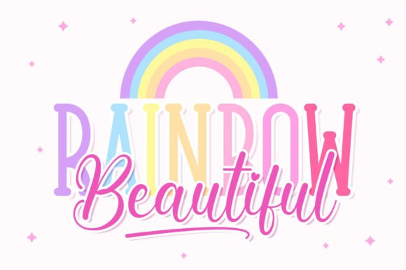 Hola Rainbow Duo Font PNG with transparent background - Preview 1