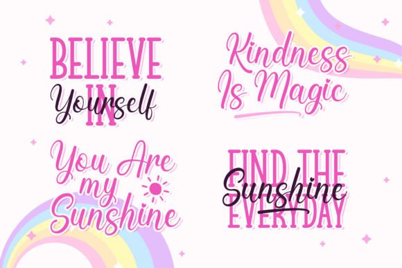Hola Rainbow Duo Font PNG with transparent background - Preview 2