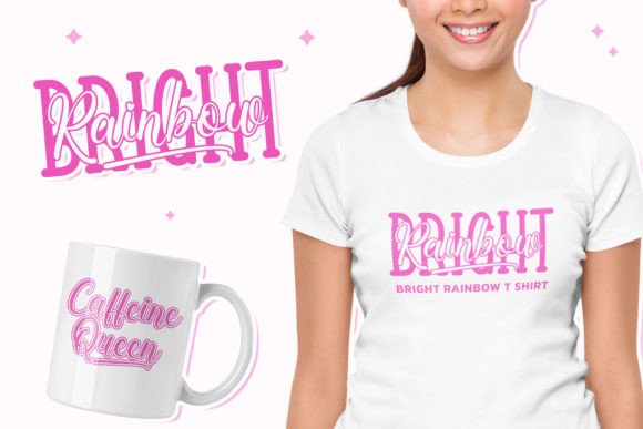 Hola Rainbow Duo Font PNG with transparent background - Preview 5