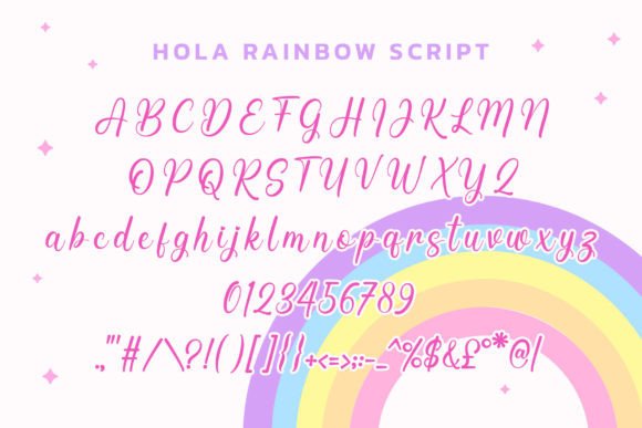 Hola Rainbow Duo Font PNG with transparent background - Preview 6