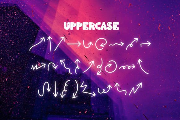Line Arrows Font PNG with transparent background - Preview 1