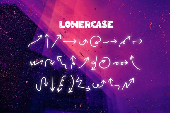 Line Arrows Font PNG with transparent background - Preview 2