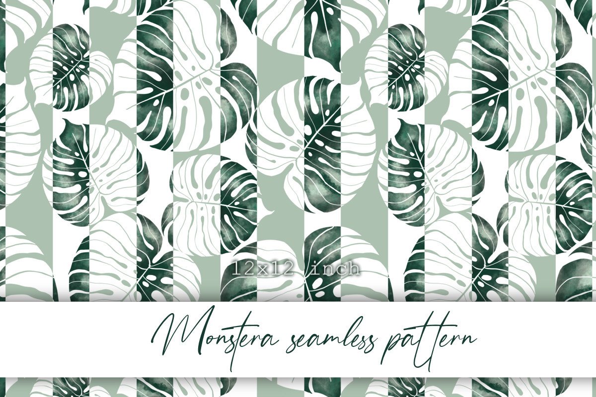 Monestra Pattern Monstera Seamless Pattern Graphic by Gribanessa_Art · Creative Fabrica