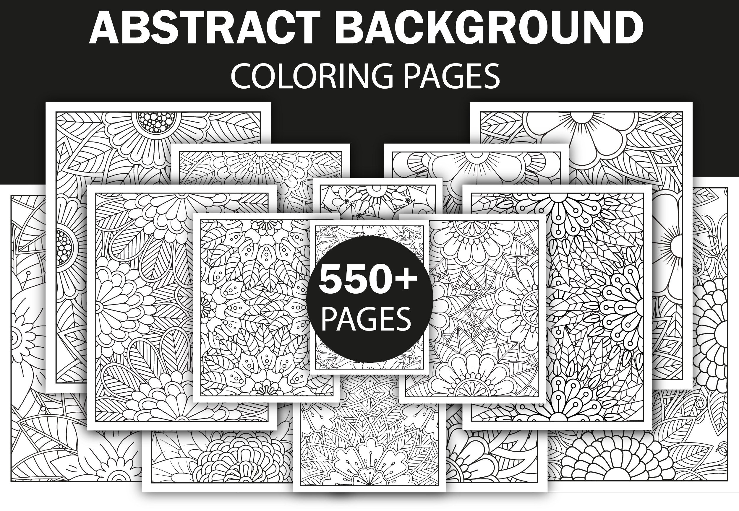 500+ Abstract Coloring Pages Bundle -KDP