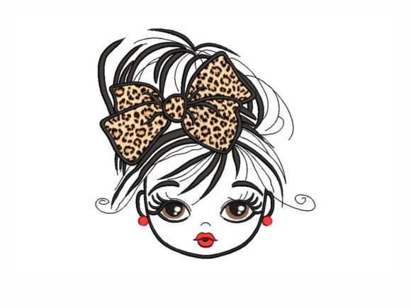 Applique Leopard Bow Girl