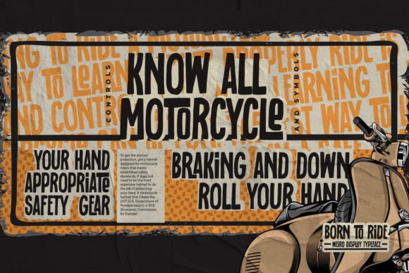 Born to Ride Font PNG with transparent background - Preview 1
