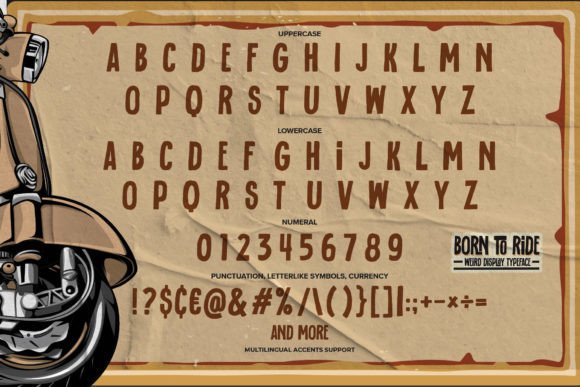 Born to Ride Font PNG with transparent background - Preview 5